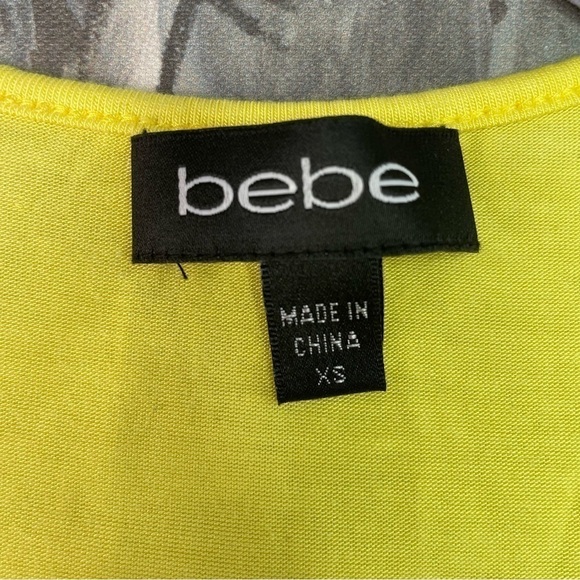 Bebe Bright Yellow Sleeveless Chiffon Top - Picture 2 of 5